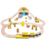 Дървено влакче с релси Bigjigs Rail - Сафари BJT069 1