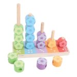 Дървена игра Моята първа игра за нанизване Цветя BigJigs BB090 (1)