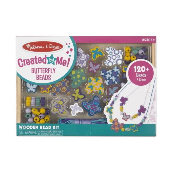 Комплект за нанизване с дървени мъниста Пеперудки Melissa & Doug 1